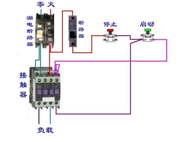 lc1d0910接触器启动接线图