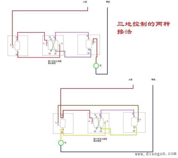 三联三控怎么布线_附三控开关布线接线图