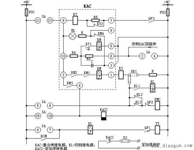 三相一次自动重合闸装置原理接线图 - 电路图分享