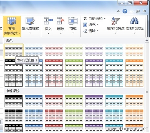 excel 电子表格自动套用格式