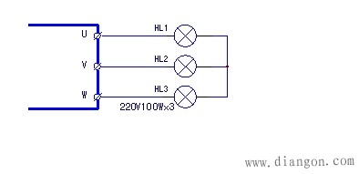 图7  变频器负载灯泡连接电路图