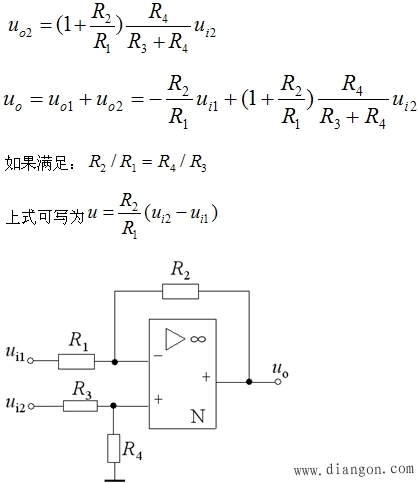 如图:请问此减法电路有放大作用没有?怎样计算的?